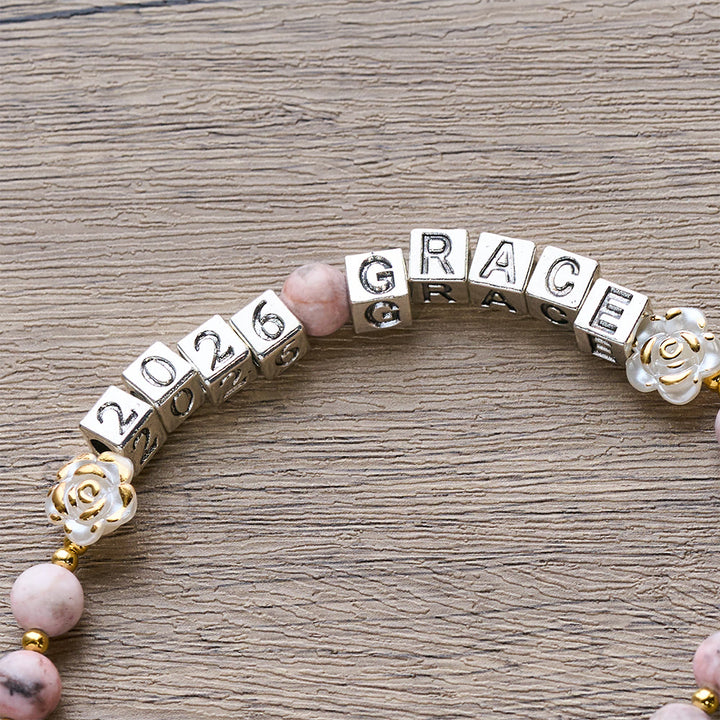 Christianartworkshop Pink Zebra Jasper 2026 New Year Rosary: Personalized Name Faith - image 9