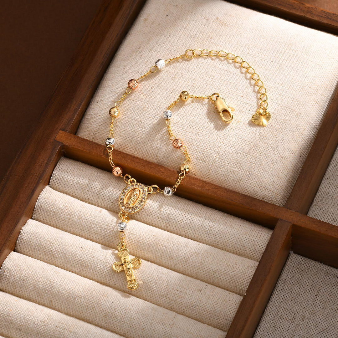 Christianartworkshop Our Lady & Crucifix Pendant Bracelet: Her Grace on Your Wrist - image 6