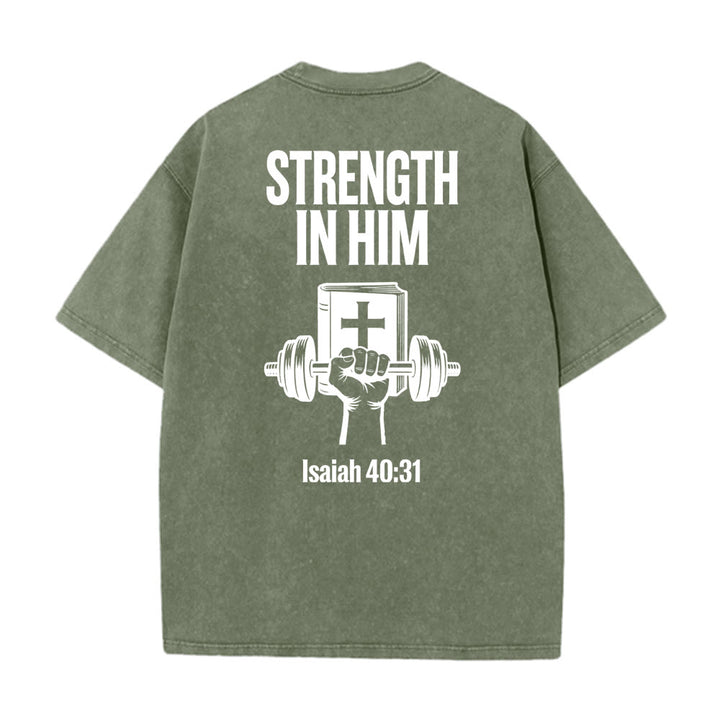 Christianartworkshop Strength in Him Isaiah 40:31 Graphic Unisex Washed T-Shirt - image 23