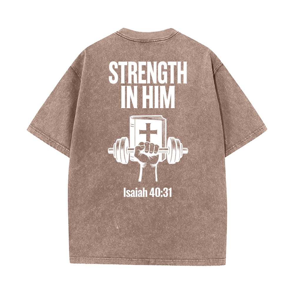 Christianartworkshop Strength in Him Isaiah 40:31 Graphic Unisex Washed T-Shirt - image 11