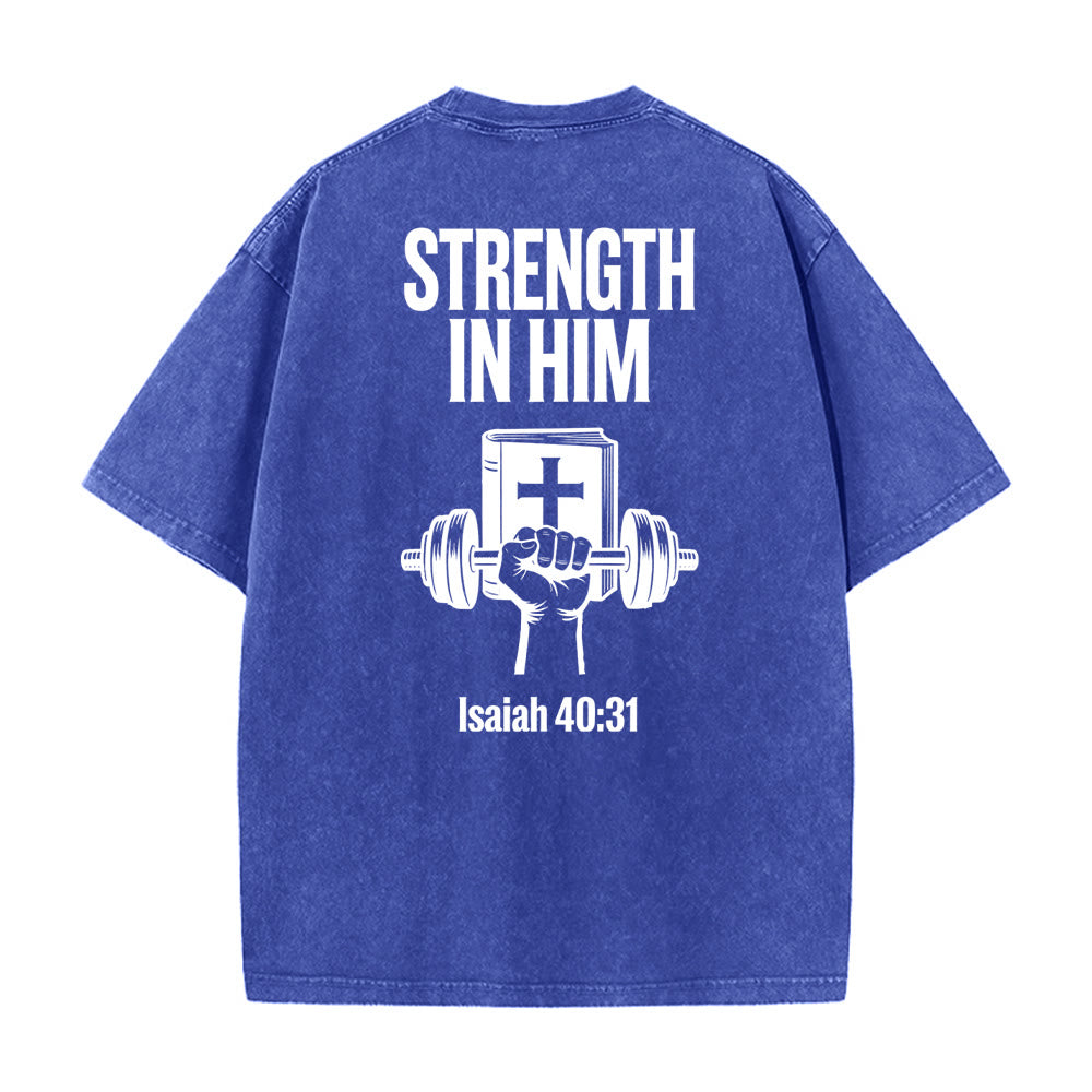 Christianartworkshop Strength in Him Isaiah 40:31 Graphic Unisex Washed T-Shirt - image 14