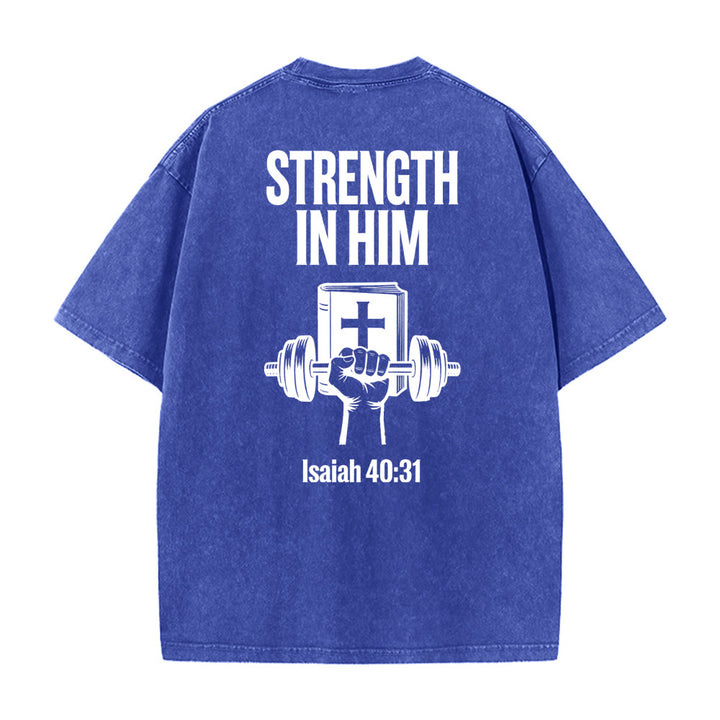 Christianartworkshop Strength in Him Isaiah 40:31 Graphic Unisex Washed T-Shirt - image 14