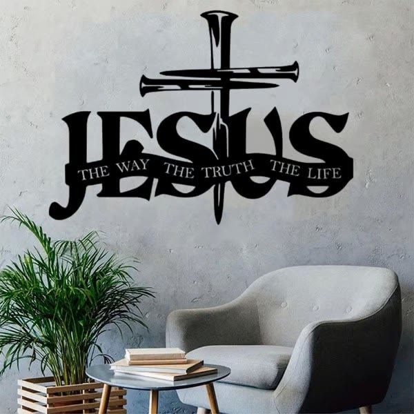 Christianartworkshop Faithful Jesus & Cross Design Metal Wall Decor Home Decoration - image 3