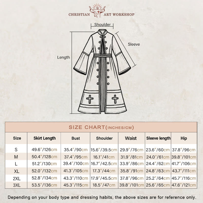 Christianartworkshop Multicolor Flared Sleeves Clergy Robe with Cross Motifs & Ritual Aesthetic - image 1