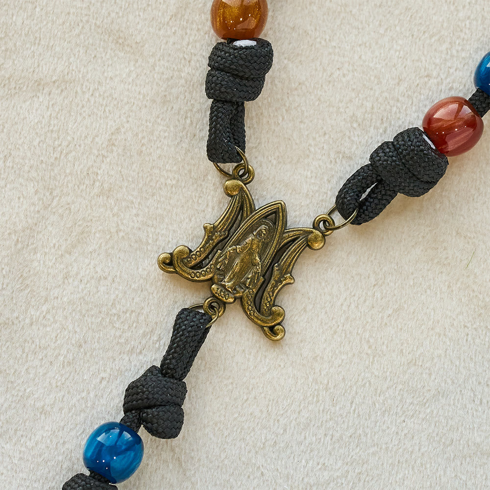Christianartworkshop 2026 New Year Colorful Faith Rosary: Custom Name & Guardian Crucifix - image 7
