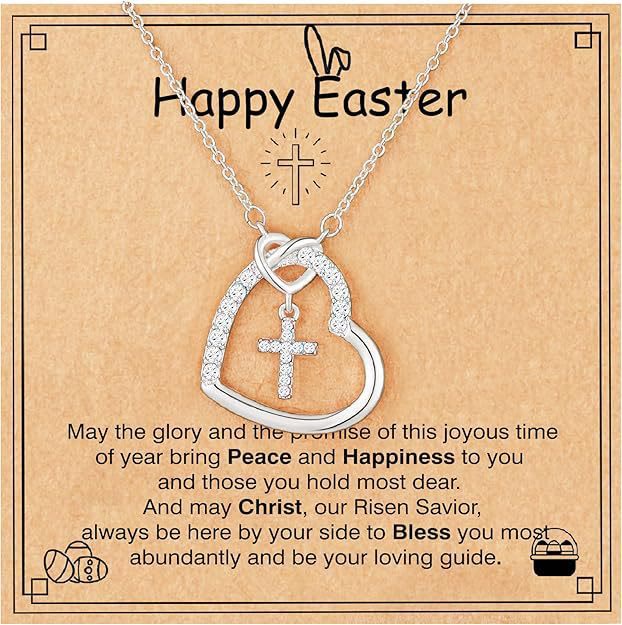 Christianartworkshop Intertwined Heart Cross Necklace with Card: Embody His Easter Joy & Grace - Silver - image 6