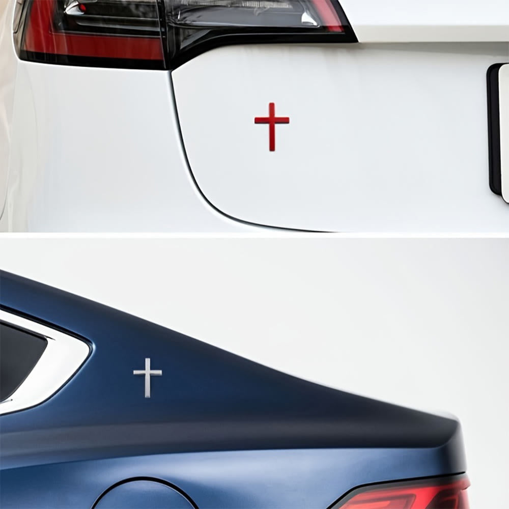 Christianartworkshop Durable Metal Cross Car Decal: Remind of His Quiet Guidance on the Road - image 9
