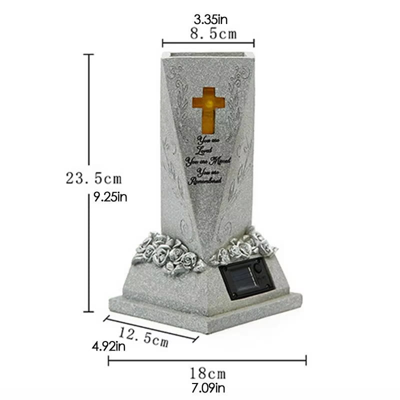 Christianartworkshop Solar-Powered Cross Cemetery Vase Ornament: Carry His Grace in Tender Moments - image 5