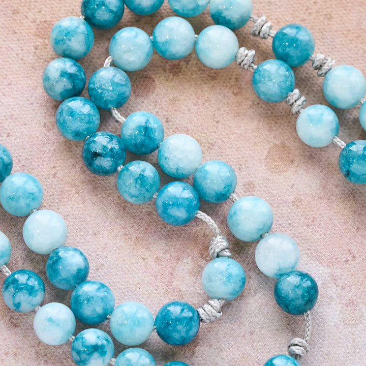 Christianartworkshop Elegant lue Persian Jade Catholic Rosary with Our Lady Faith Companion - image 7