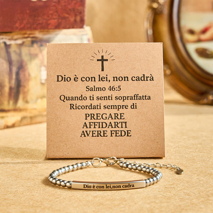 Christianartworkshop Matthew 19:26 & German Psalm 46:5 Bracelet: Quiet Reminder of Divine Presence - image 3