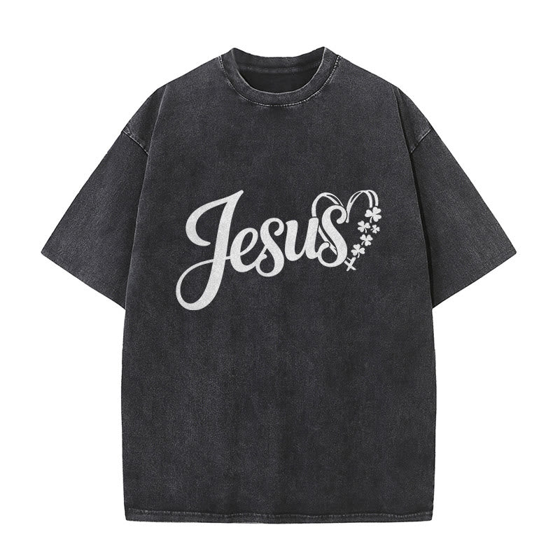 Christianartworkshop It's Never Luck It's Always God Jesus Unisex Washed T-Shirt - image 19