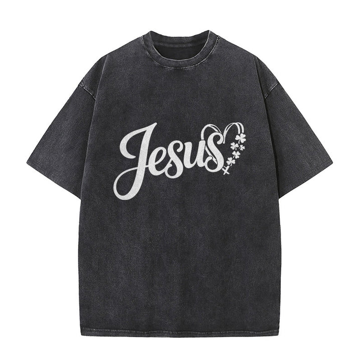 Christianartworkshop It's Never Luck It's Always God Jesus Unisex Washed T-Shirt - image 19