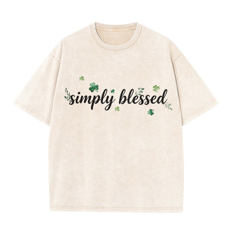 Christianartworkshop Not Lucky Simply Blessed Psalm 34:8 Unisex Washed T-Shirt - image 11