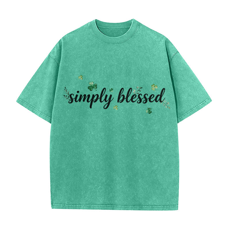 Christianartworkshop Not Lucky Simply Blessed Psalm 34:8 Unisex Washed T-Shirt - image 7