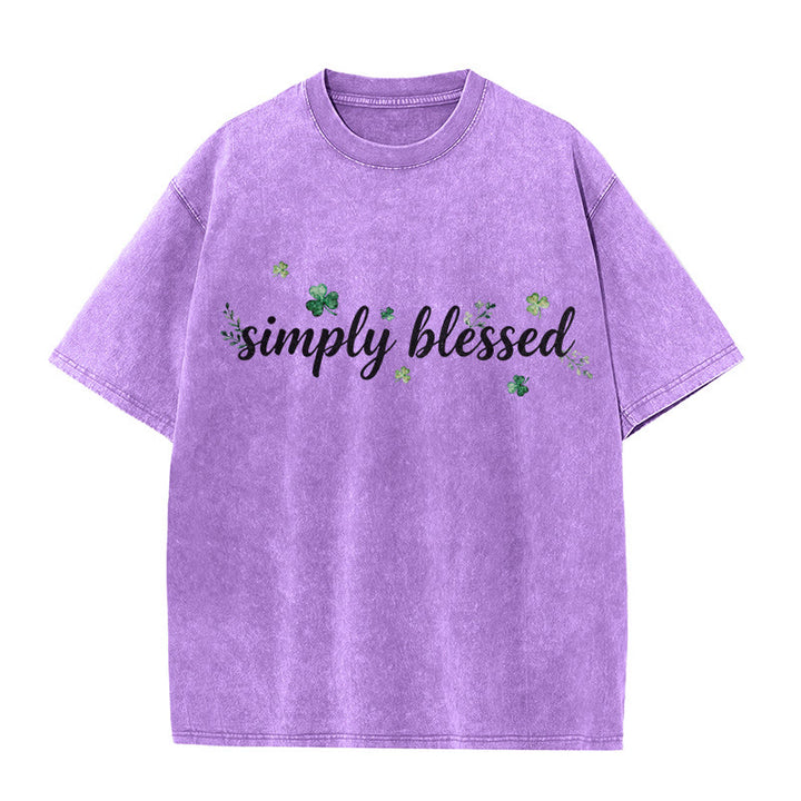 Christianartworkshop Not Lucky Simply Blessed Psalm 34:8 Unisex Washed T-Shirt - image 15