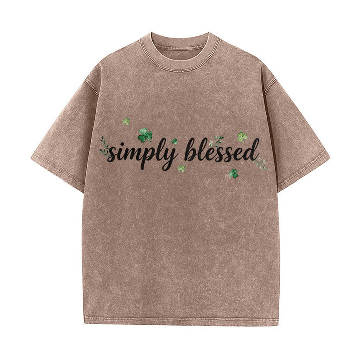 Christianartworkshop Not Lucky Simply Blessed Psalm 34:8 Unisex Washed T-Shirt - image 9