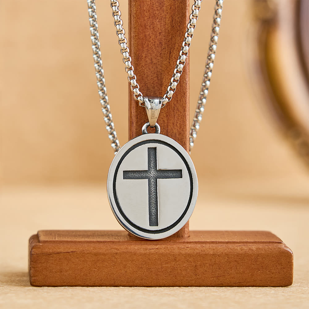 Christianartworkshop St. Christopher Protect Us Oval Medallion Necklace: Embody His Traveler’s Protection - image 2