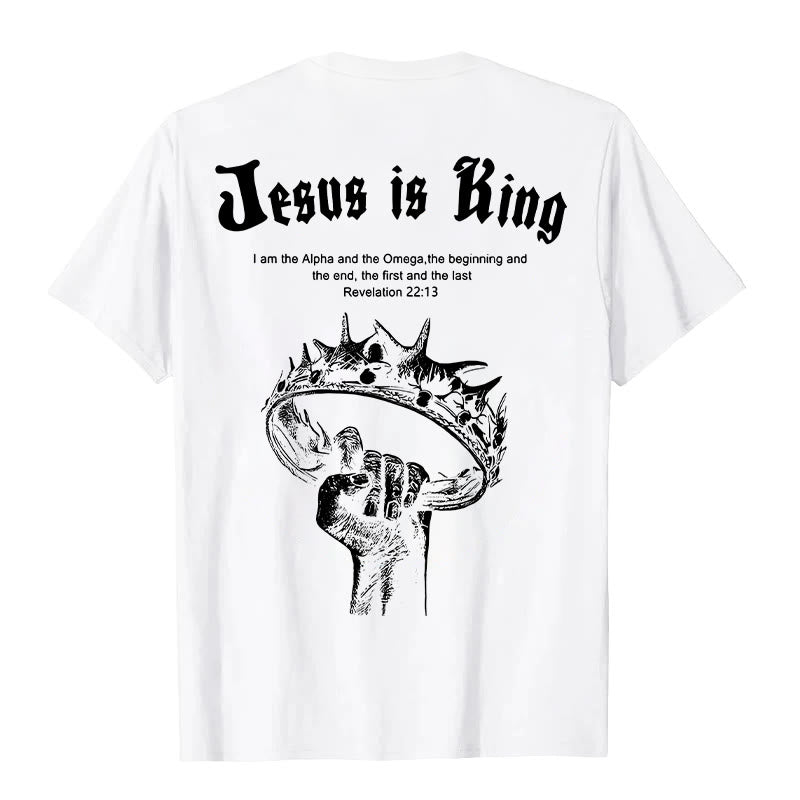 Christianartworkshop Jesus is King T-shirt - White - 2XL - image 0