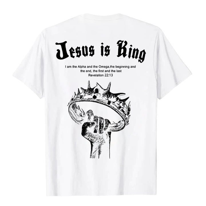 Christianartworkshop Jesus is King T-shirt - White - 2XL - image 0