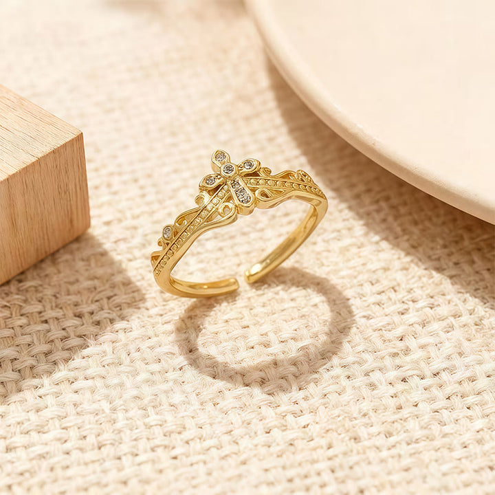 Christianartworkshop Dual Polished Style Cross-Crown Ring: Carry His Royal Care Close Daily - image 3