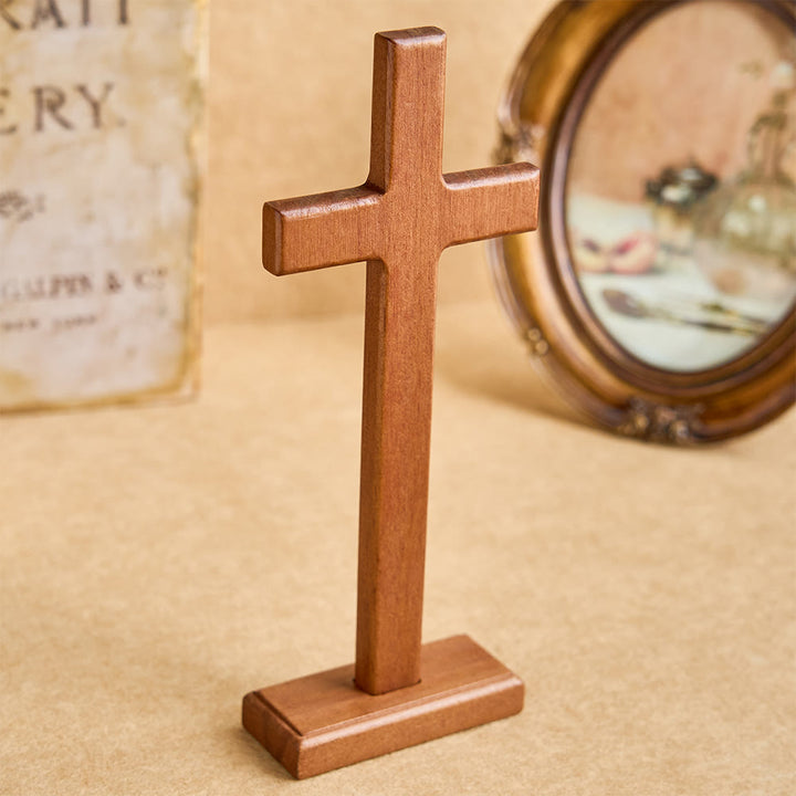Christianartworkshop Solid Wood Standing Cross Desktop Ornament: Embody His Quiet Strength - image 3