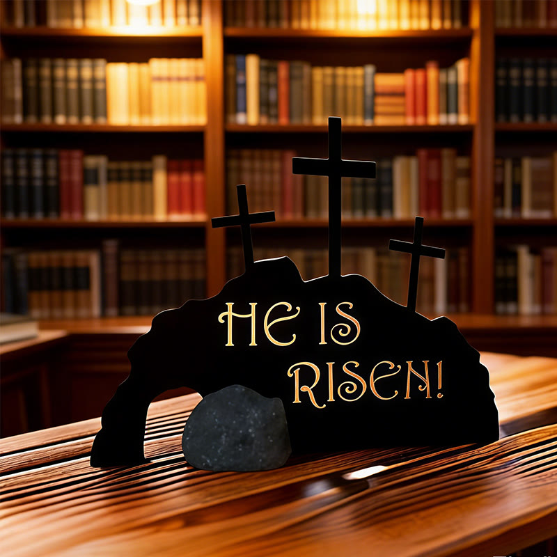 Christianartworkshop He Is Risen Resurrection Desktop Ornament: Embody His Victory Over Death - image 1