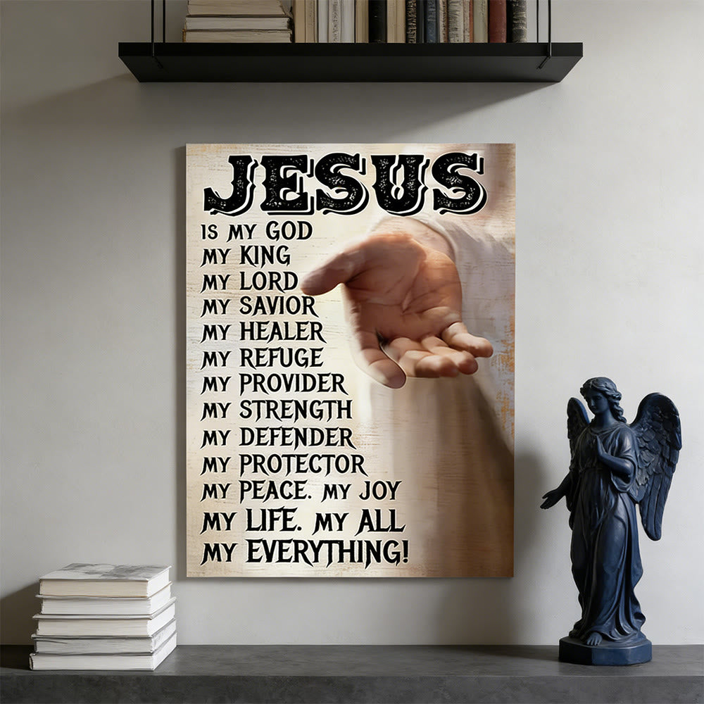 Christianartworkshop Outstretched Hand of Jesus Wall Art Print: Daily Reminder of His Love and Care - 11.81''*15.75''0.71"/30*40*1.8cm - Framed Canvas Painting - image 0
