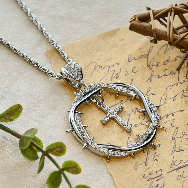 Christianartworkshop Thorn Crown & Cross Pendant: Faith & Grace Reminder for Daily Wear - Silver - image 10
