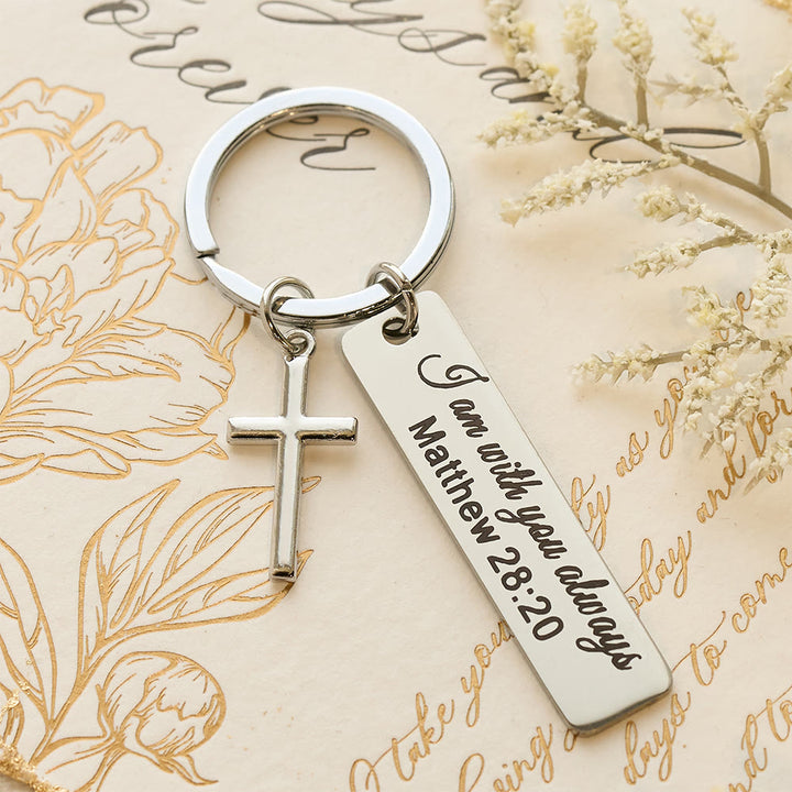 Christianartworkshop Engraved Bible Verse Keychain with Cross Charm: Carry Jesus’ Promises Wherever You Go - image 7