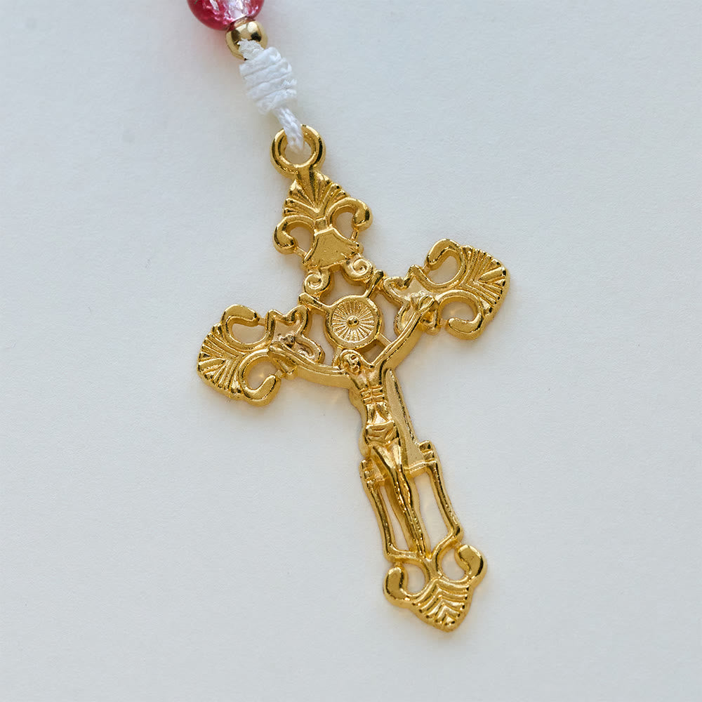 Christianartworkshop Red Glass Bead Holy Spirit Dove Our Lady Rosary: Embody Sacred Love and Vibrant Devotion - image 5