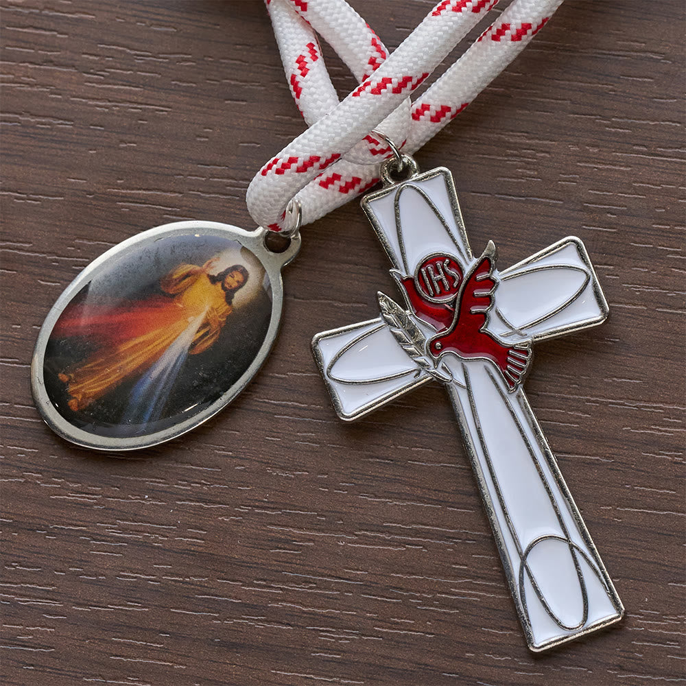 Christianartworkshop Baseball Bead Pocket Rosary with Dove Crucifix & Divine Mercy Medal - image 7