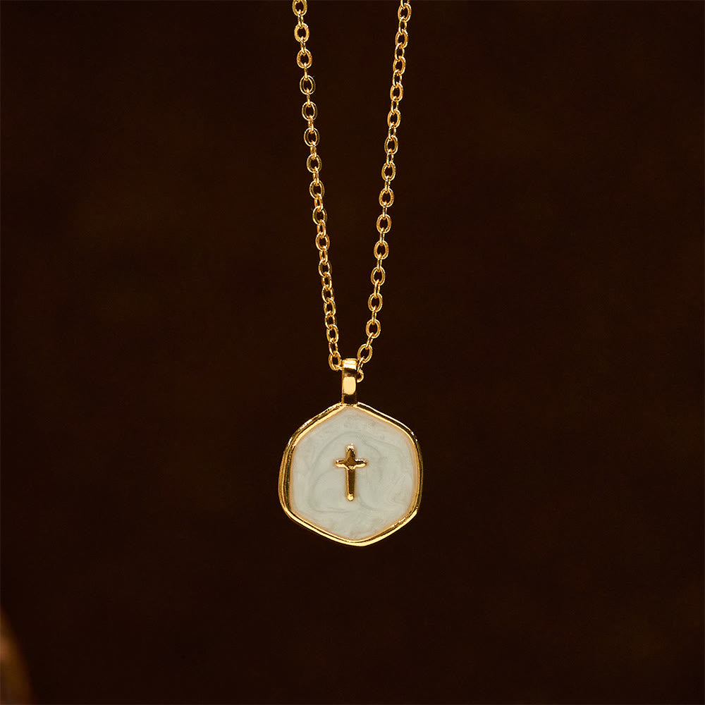 Christianartworkshop Geometric Cross Pendant Necklace in Pastel Hues - image 11