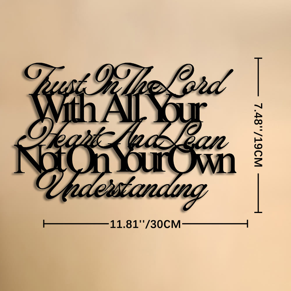 Christianartworkshop Trust In The Lord Proverbs 3:5 Metal Wall Decor: Embody His Guiding Wisdom - Black - 11.81''*7.48''/30*19cm - image 5