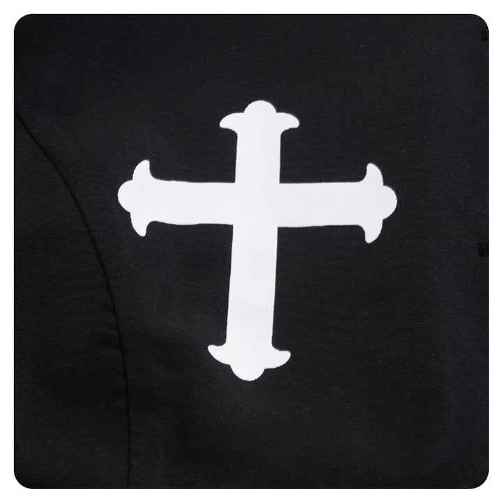 Christianartworkshop Ceremonial Black and White Stand Collar Clergy Robe with Belt & Cross Motifs - image 10