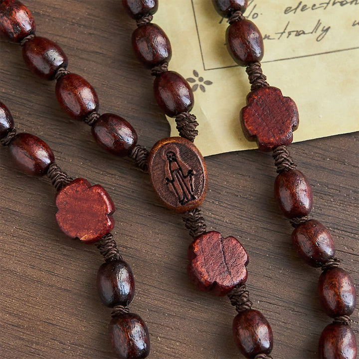 Handcrafted Christian Cross Rosewood Rosary - image 4