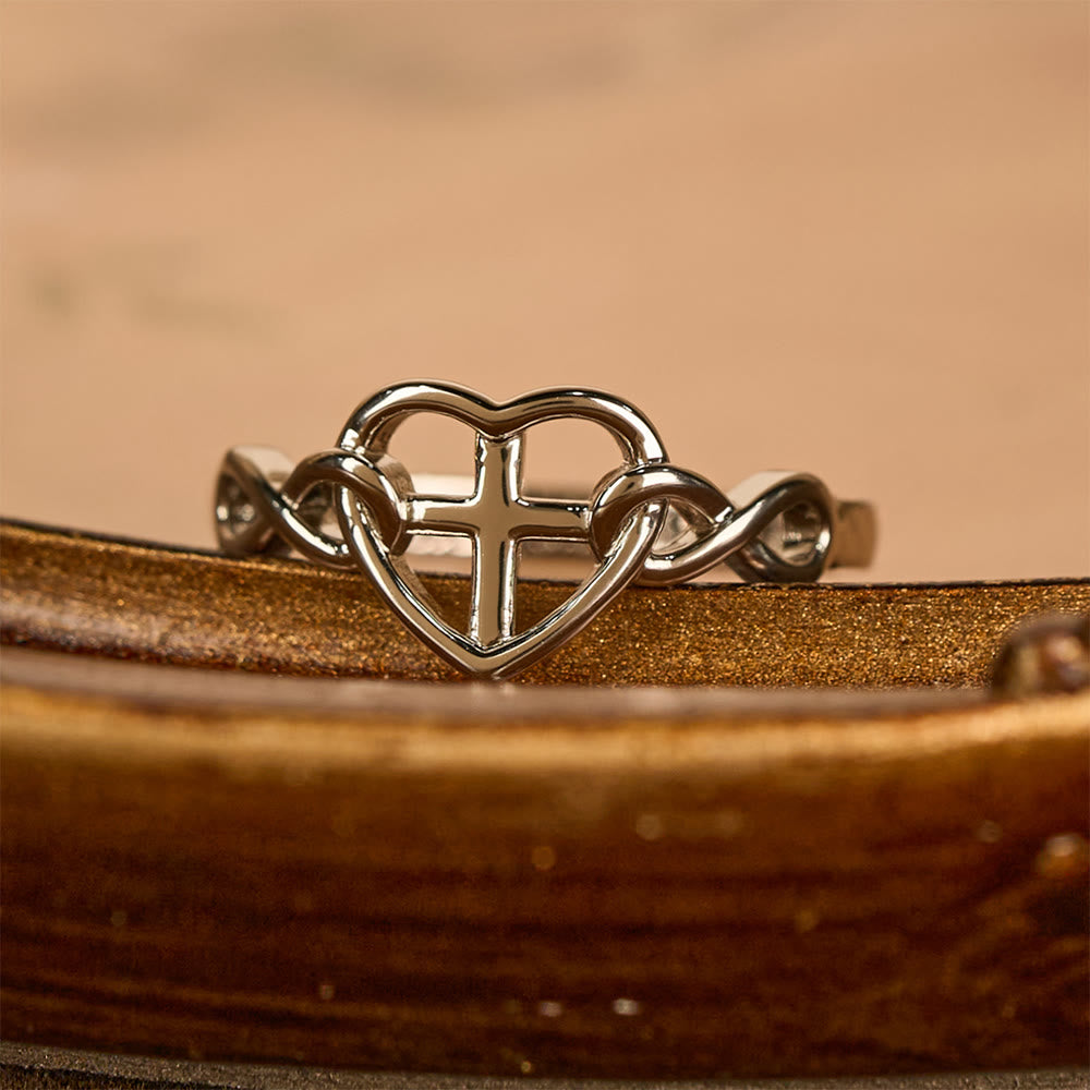 Christianartworkshop Heart Cross Faith - Bonded Ring: With God, All Things Are Possible - US10 - image 0