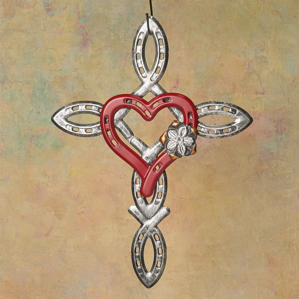 Christianartworkshop Horseshoe Cross with Heart Wall Decor: Love & Faith for Spiritual Spaces - image 4