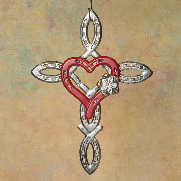 Christianartworkshop Horseshoe Cross with Heart Wall Decor: Love & Faith for Spiritual Spaces - image 4