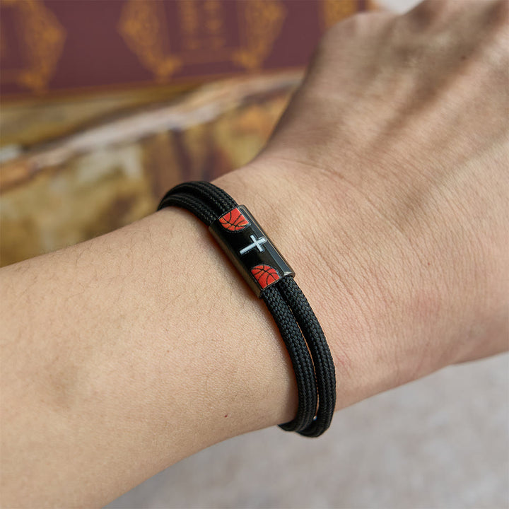 Christianartworkshop Cross Paracord Basketball Soccer Baseball Bracelet: Faith & Sport Companion - image 1