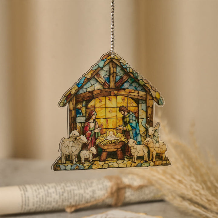 Christianartworkshop Guiding Light Nativity Scene Ornament: Portable Reminder of Holiday Grace - A - 30cm - image 0