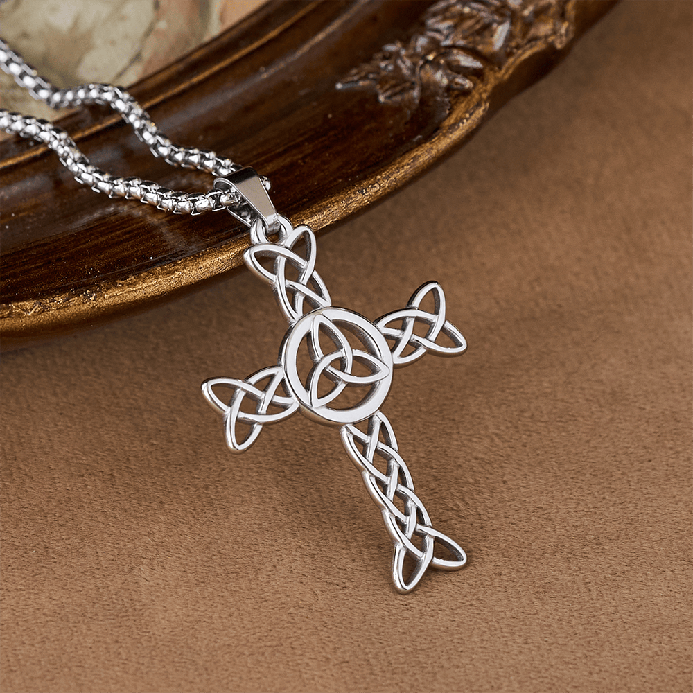 Christianartworkshop Irish Saint Patrick Cross: Tactile Faith Reminder for Daily Routines - Silver - image 4