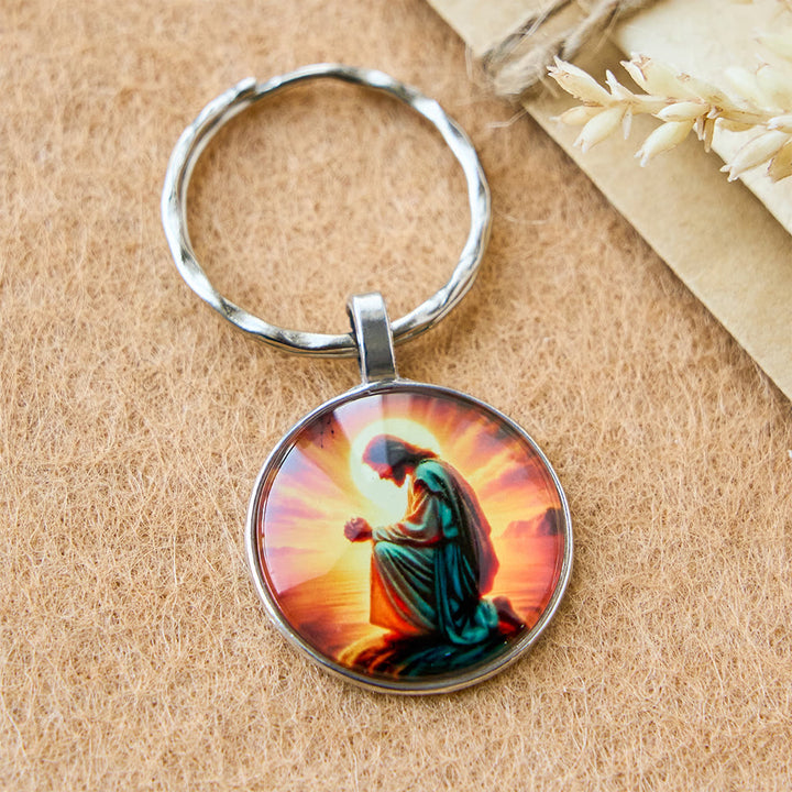 Christianartworkshop Classic Radiant Jesus Prayer Keychain: Timeless Emblem of Faith and Reverence - image 4
