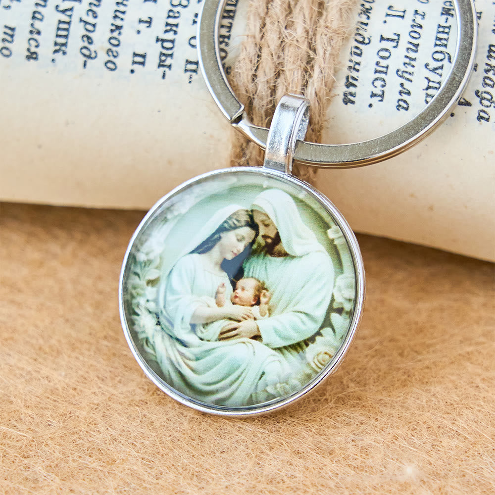 Christianartworkshop Carry the Blessings of the Holy Family Keychain - image 1