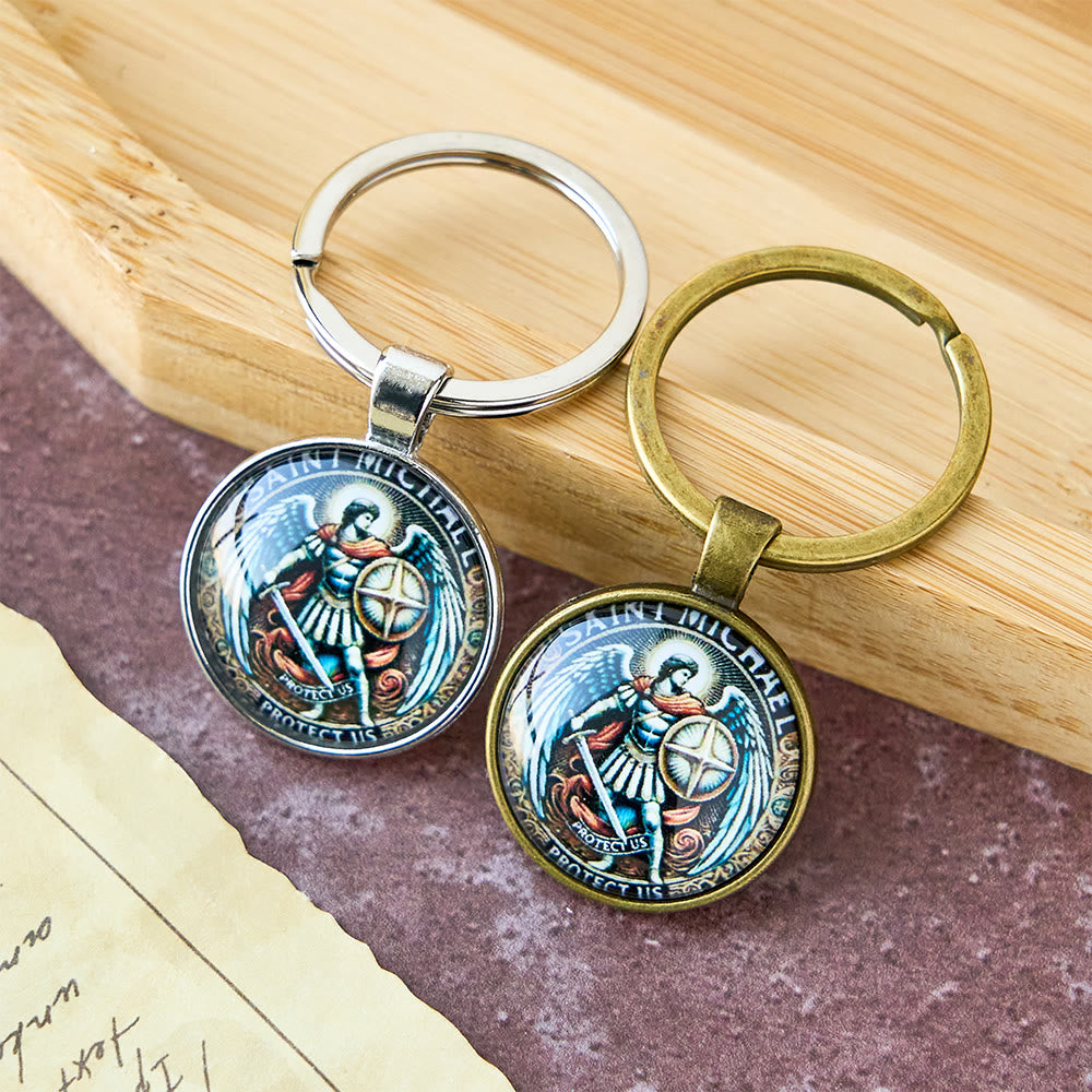 Christianartworkshop Soulful Light Shadow St. Michael the Archangel Keychain: Profound Sign of Spiritual Defense - image 0