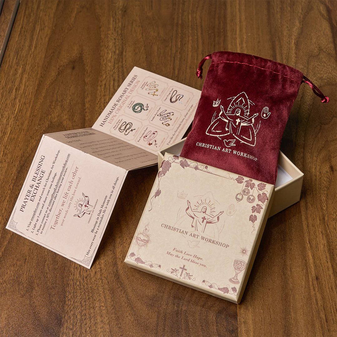 Christianartworkshop Blessed Brown Wool Scapular of Sacred Heart of Jesus and Virgin Mary - image 6