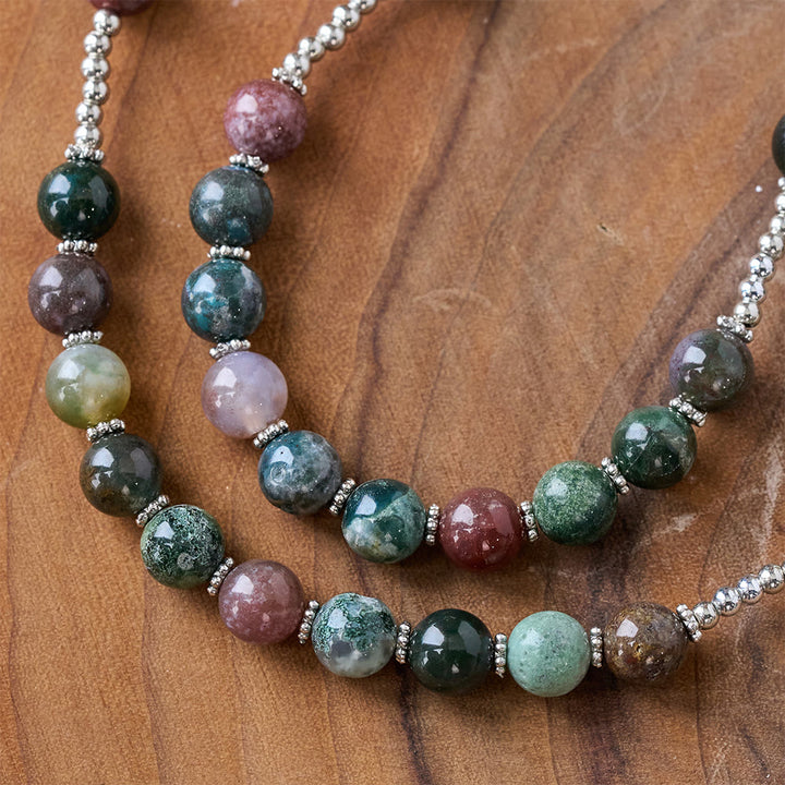 Christ Natural Agate Jesus Cross Prayer Rosary - image 5