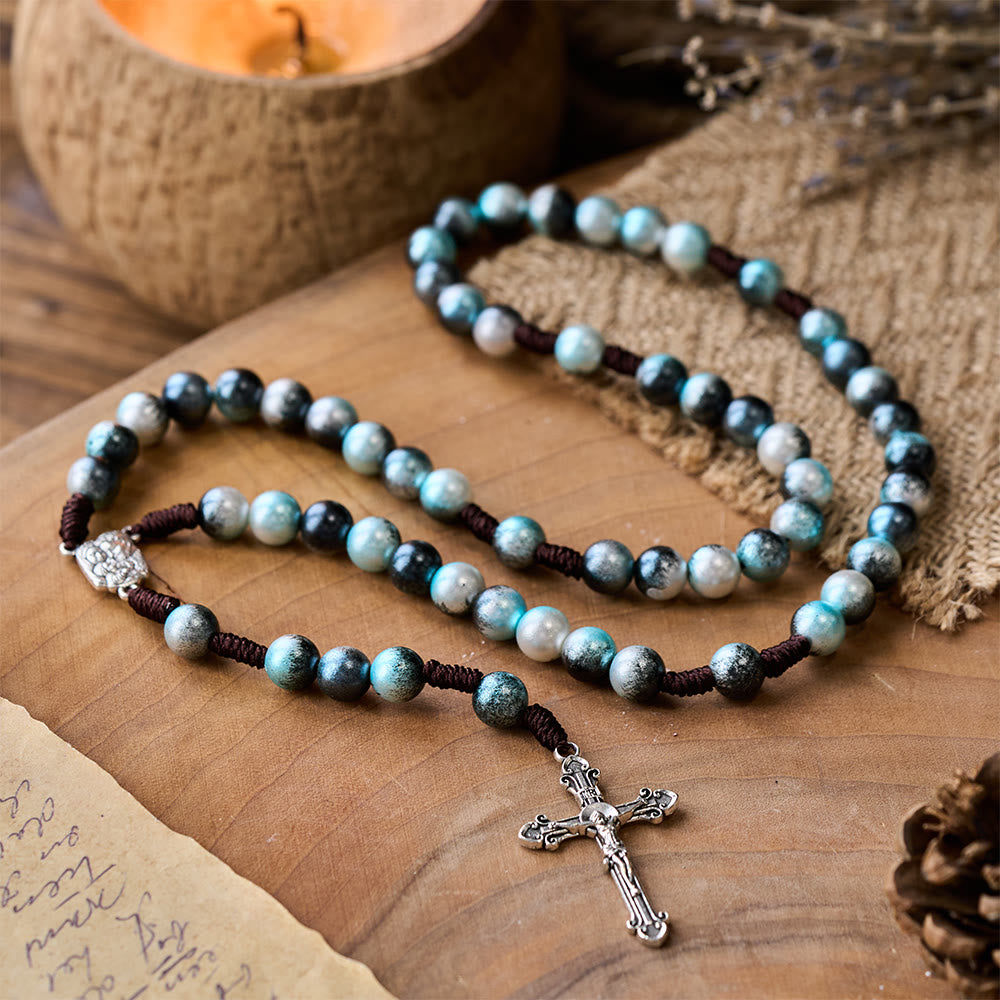 Christianartworkshop Holy Family & Crucifix of 10 mm Round Multicolor Acrylic Nylon Cord Rosary  - 🔥3 PCS - image 0