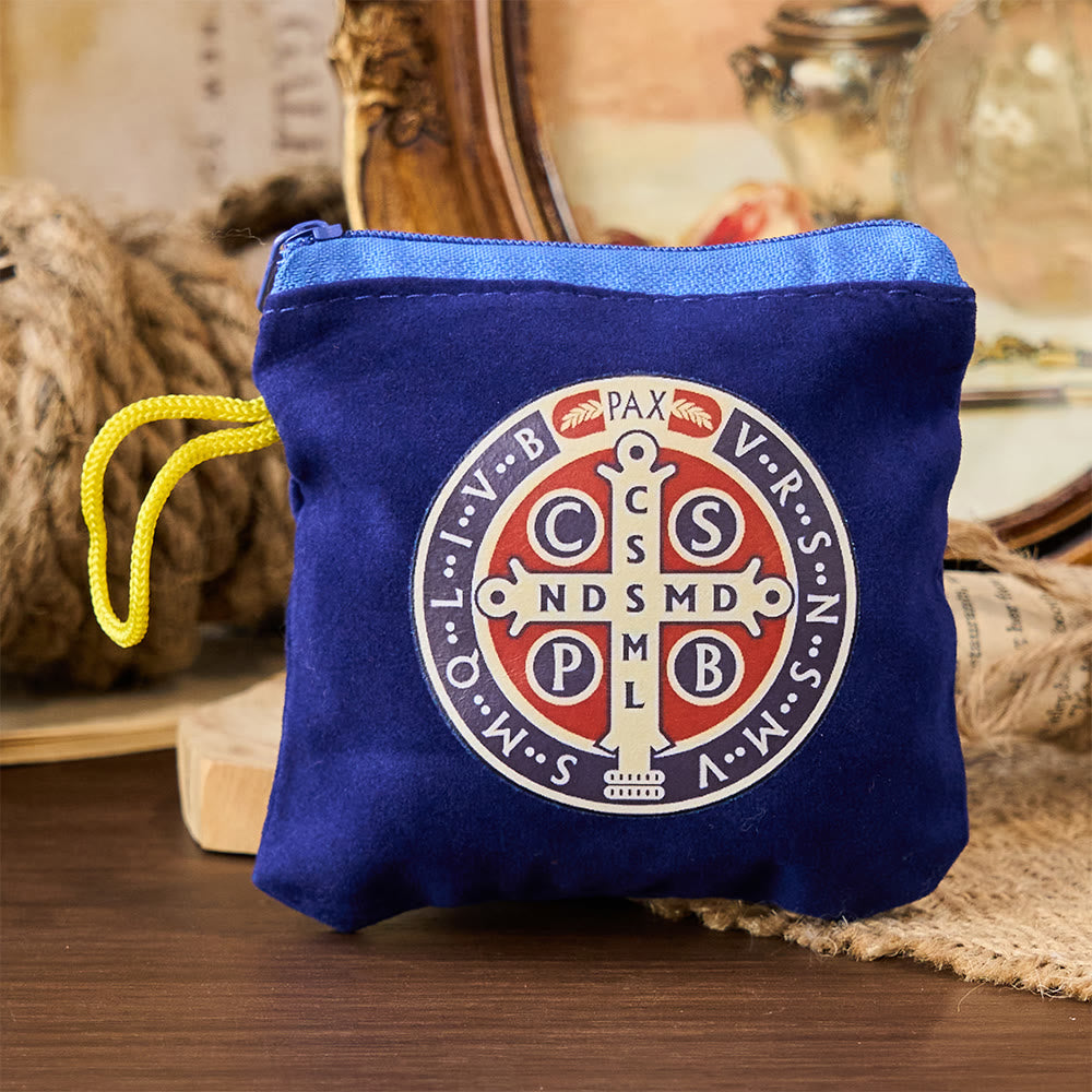 Christianartworkshop Modern Style St. Benedict Practical Velvet Religion Jewelry Storage Bag - image 6