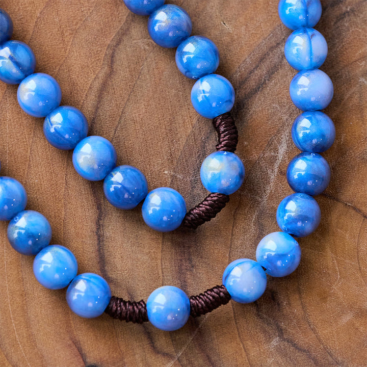 Blue Beads Hand-Woven Crucifix Rosary - image 7