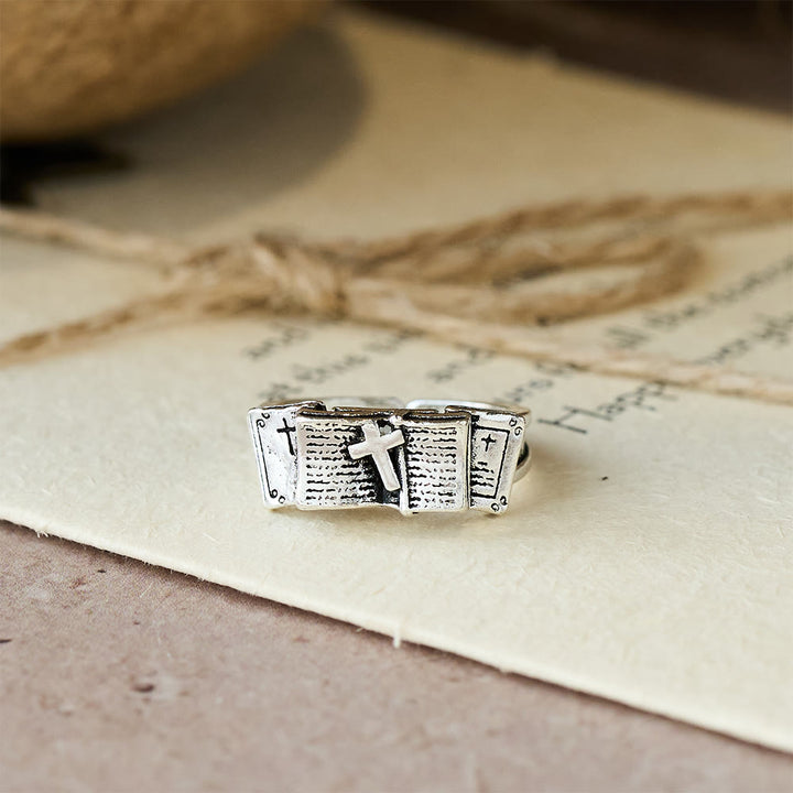 Christianartworkshop Bible Ring with Cross: A Sacred Companion of Faith - image 4